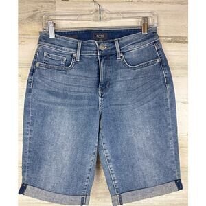NYDJ Women’s 2 Light Blue Briella Denim Jean Roll-Cuff Shorts NEW